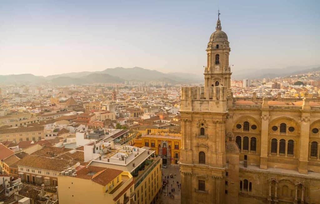 malaga spain city panoramic view